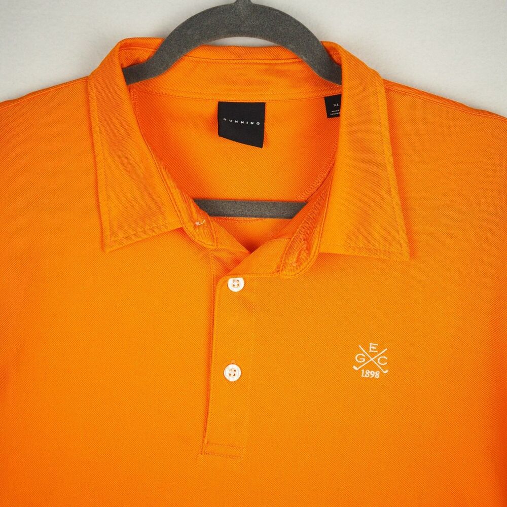 Dunning Evanston Golf Club Polo Mens XL Orange Performance Dry Tech Stretch